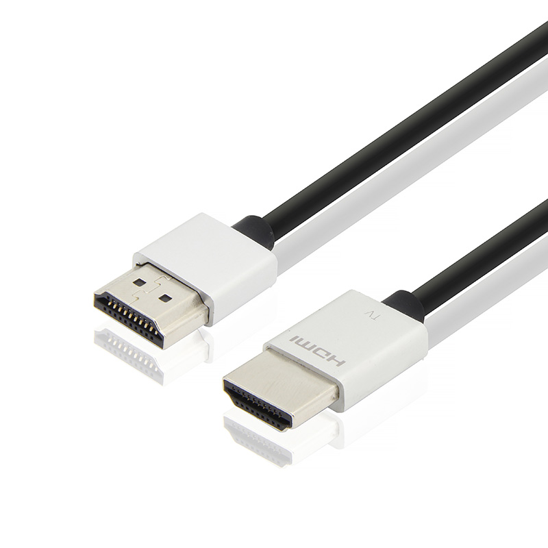 HDMI A-A细线 铝壳不带IC-银色铝壳细线